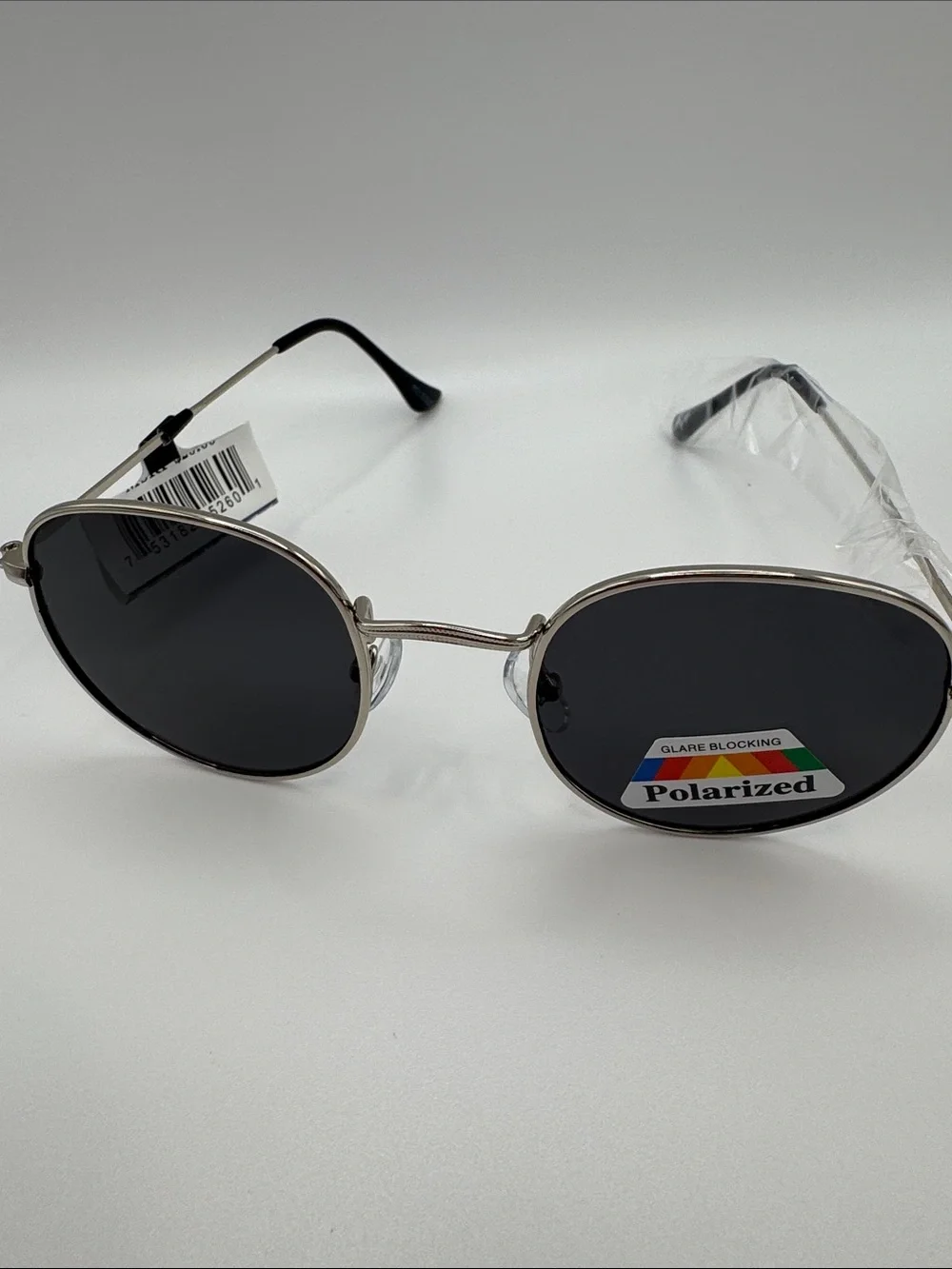 Kids Silver Frame Polarized Black Lens Sunglasses